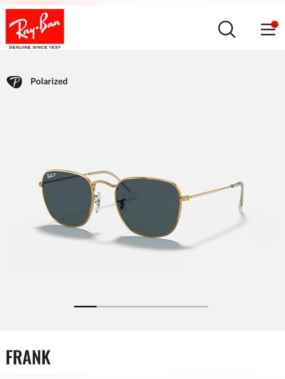 Ray-Ban Frank Sunglasses in Gold and Blue Polarized